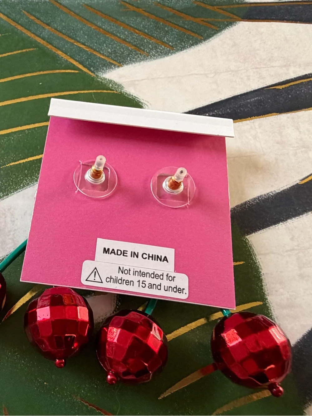 Betsey Johnson Cherry Bow Statement Drop Earrings NWT - Picture 5 of 5